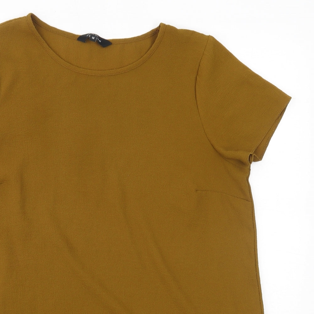 Womens UK Size 12 New Look Green Basic Blouse