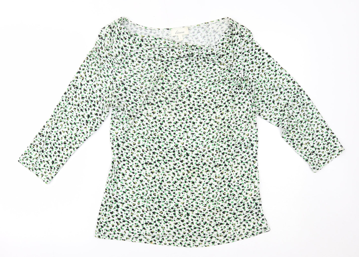 Womens UK Size L Linea Green Basic Blouse