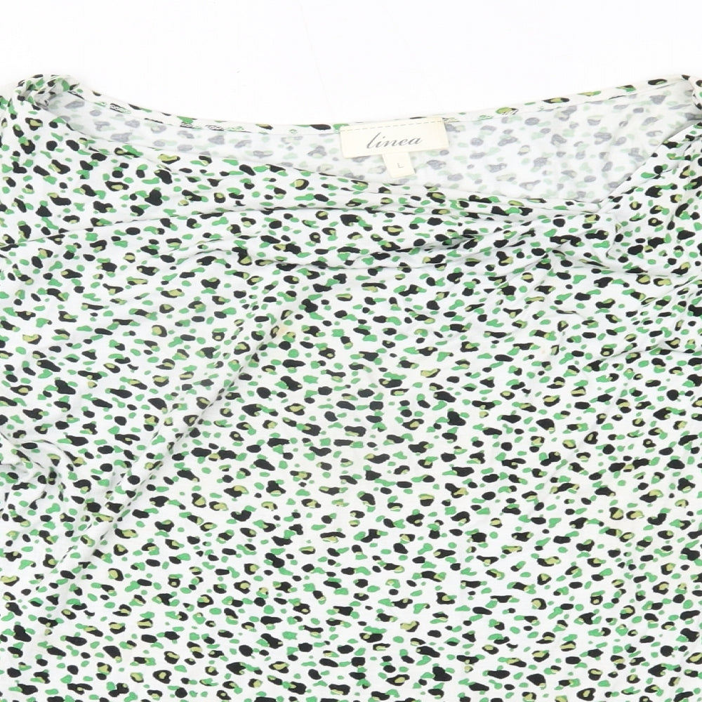 Womens UK Size L Linea Green Basic Blouse