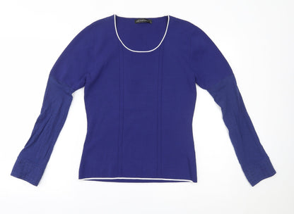 Womens UK Size S JUST ELEGANCE Blue Basic Blouse