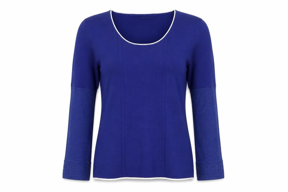 Womens UK Size S JUST ELEGANCE Blue Basic Blouse
