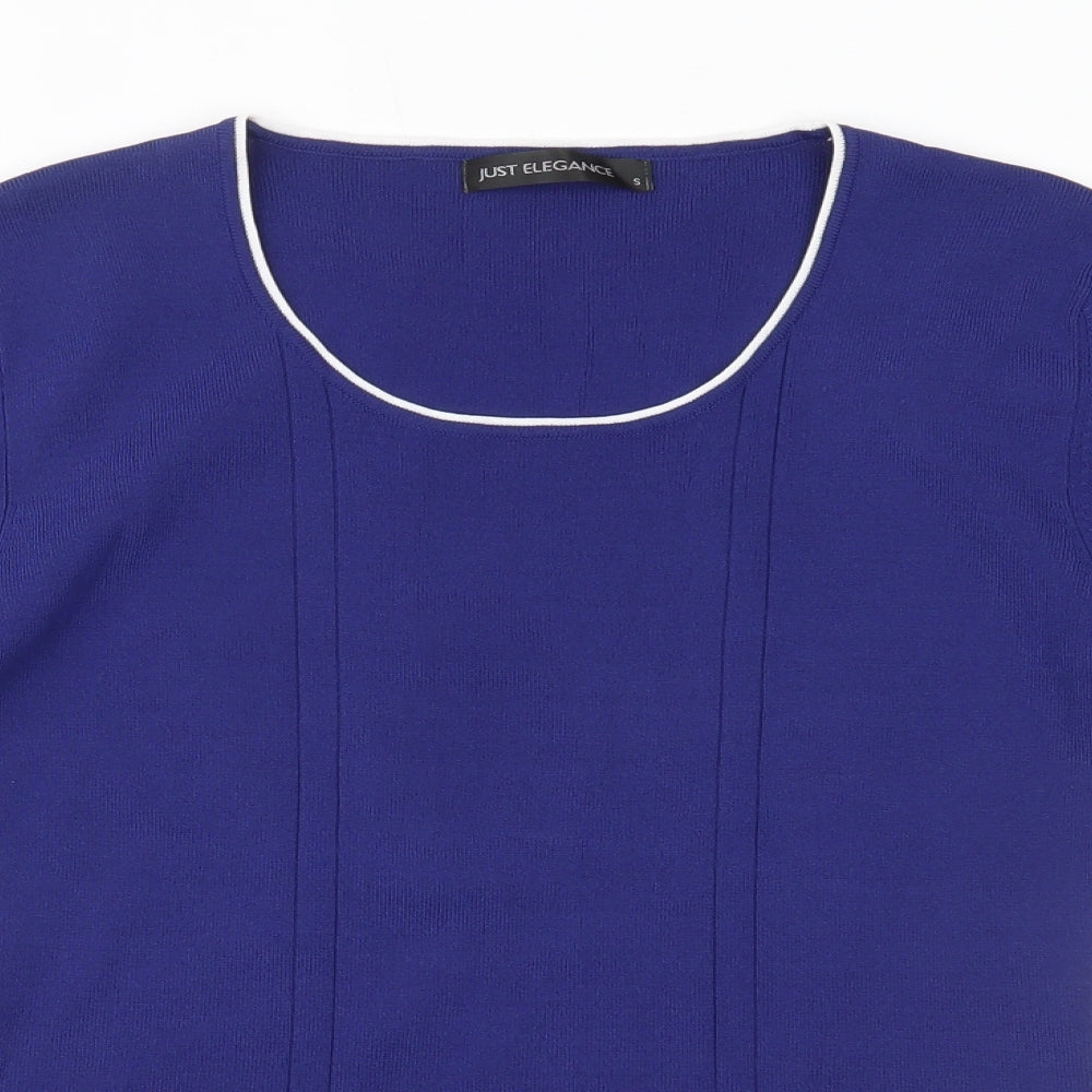 Womens UK Size S JUST ELEGANCE Blue Basic Blouse
