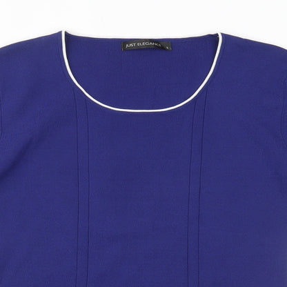 Womens UK Size S JUST ELEGANCE Blue Basic Blouse