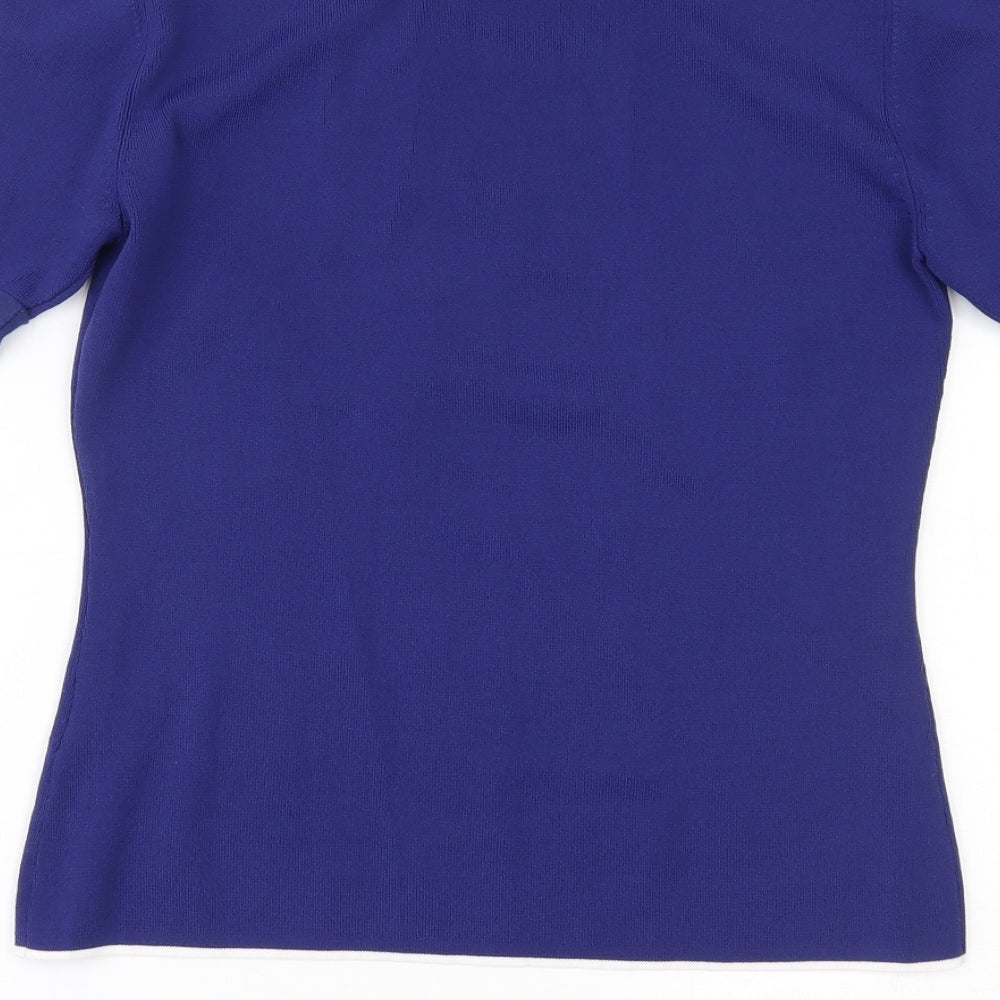 Womens UK Size S JUST ELEGANCE Blue Basic Blouse