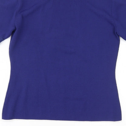 Womens UK Size S JUST ELEGANCE Blue Basic Blouse