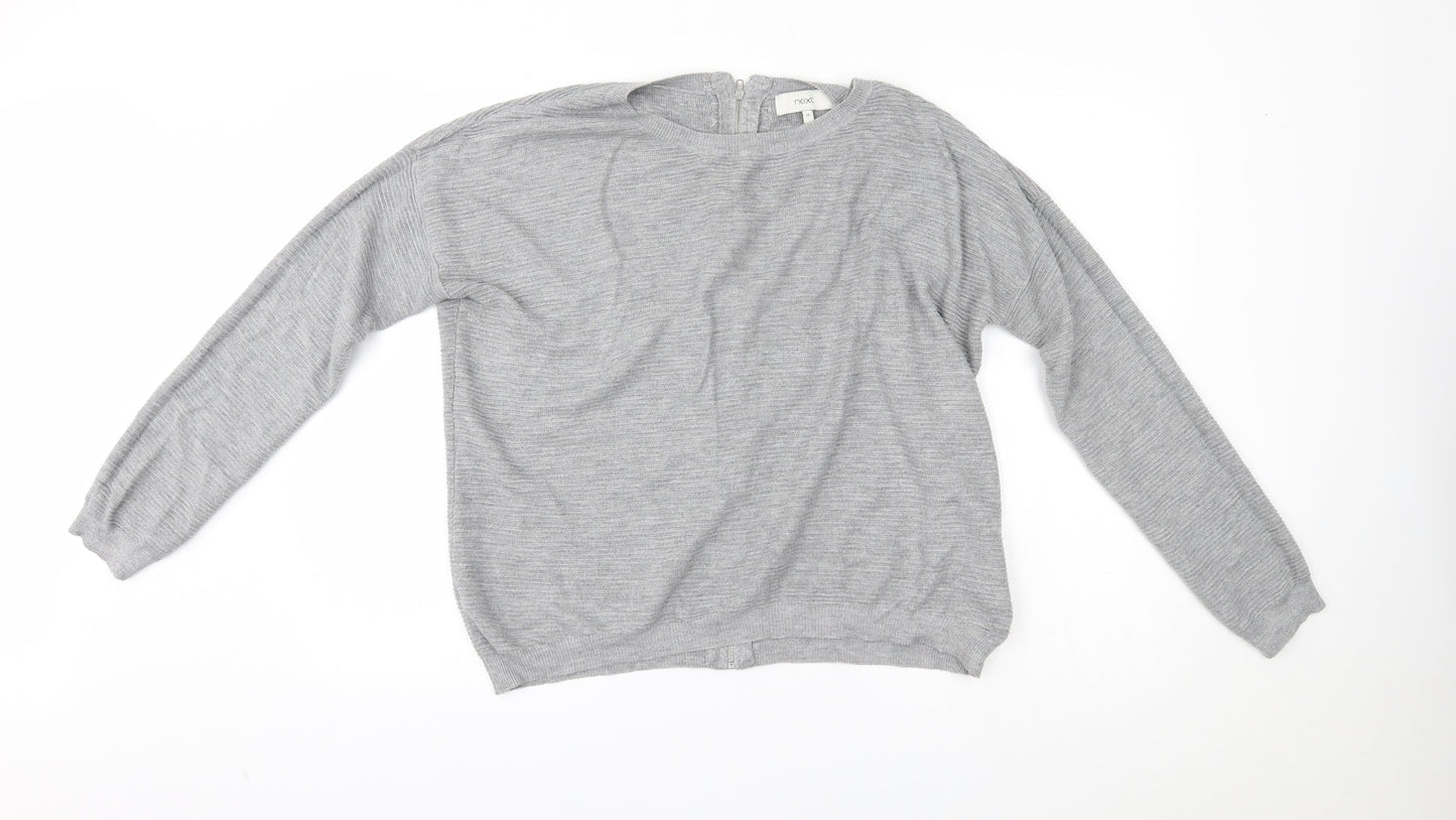 NEXT Womens Grey   Full Zip Jumper Size 12  - reverse fastening