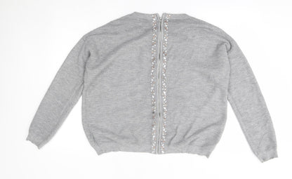 NEXT Womens Grey   Full Zip Jumper Size 12  - reverse fastening