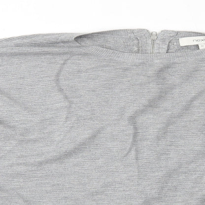NEXT Womens Grey   Full Zip Jumper Size 12  - reverse fastening