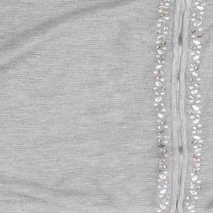 NEXT Womens Grey   Full Zip Jumper Size 12  - reverse fastening