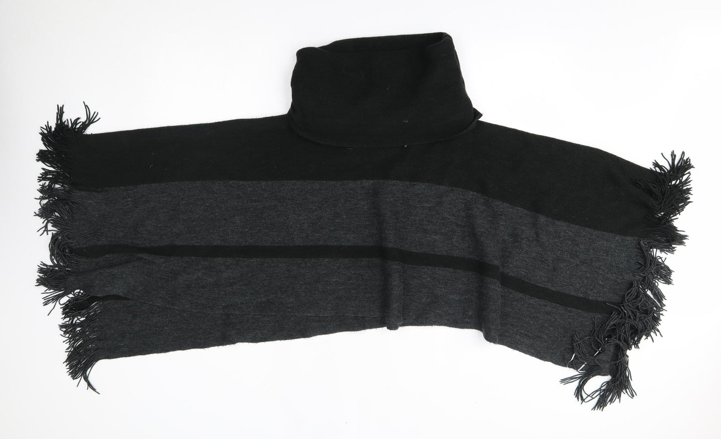 F&F Womens Grey Striped   Poncho Size S