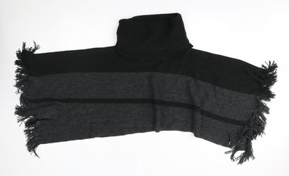 F&F Womens Grey Striped   Poncho Size S