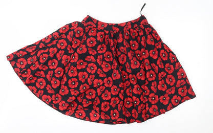 Red Herring Womens Red Floral  A-Line Skirt Size 8