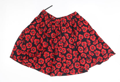 Red Herring Womens Red Floral  A-Line Skirt Size 8