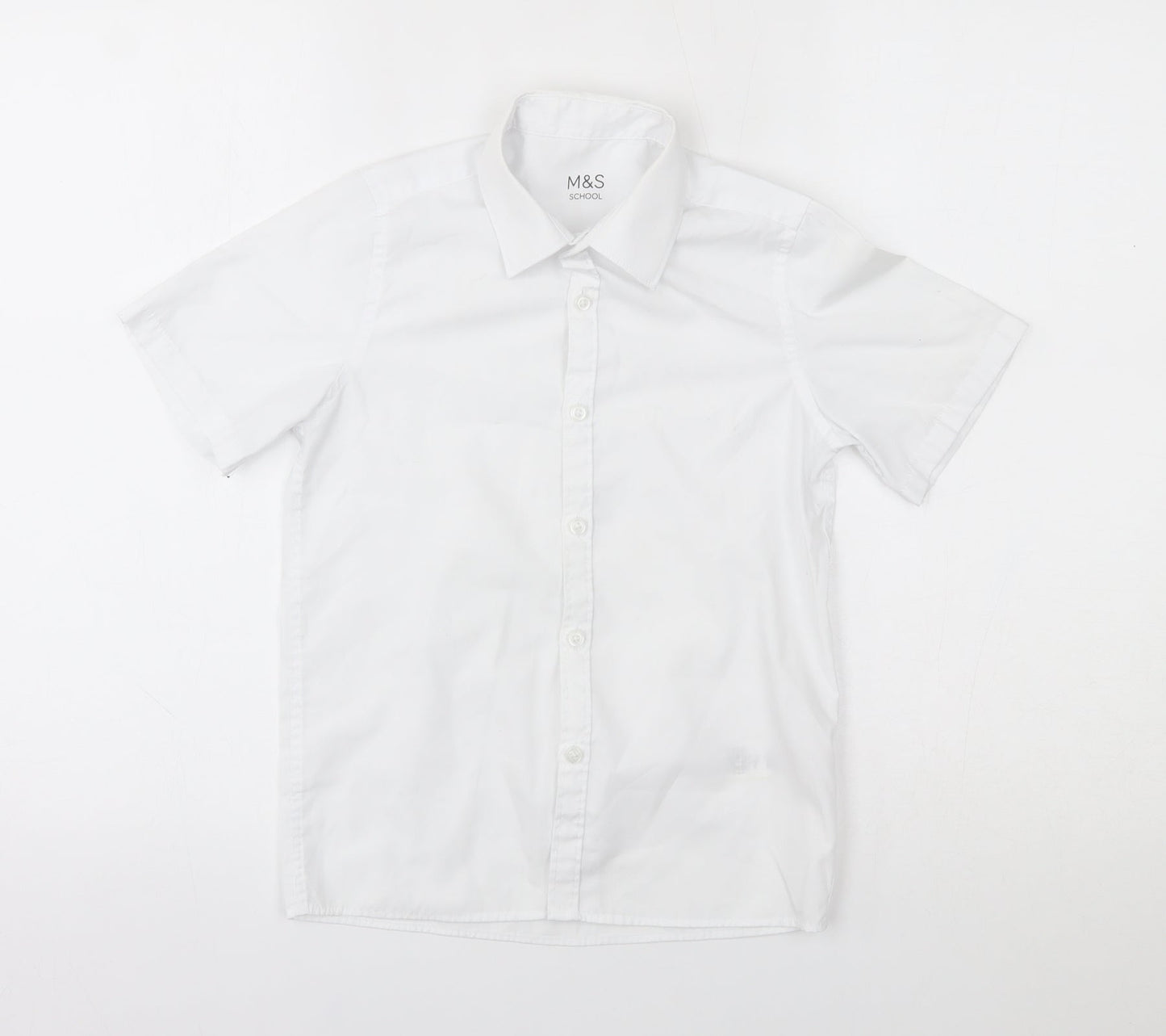 M&S Boys White   Basic Button-Up Size 8-9 Years