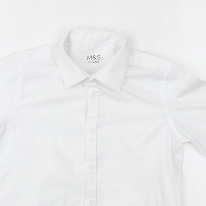 M&S Boys White   Basic Button-Up Size 8-9 Years