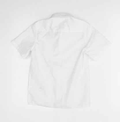 Back view of Marks & Spencer boys’ white basic button-up, size 8-9, years