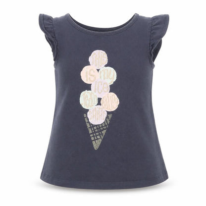 Front view of Maggie & Zoe girls’ blue basic blouse, size 3-4, years
