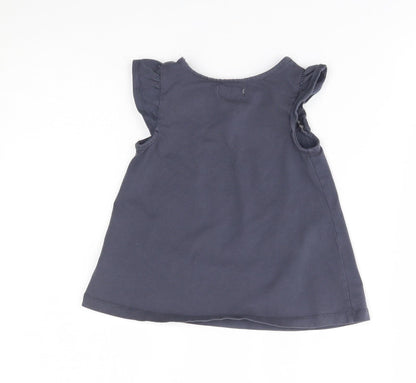 Back view of Maggie & Zoe girls’ blue basic blouse, size 3-4, years