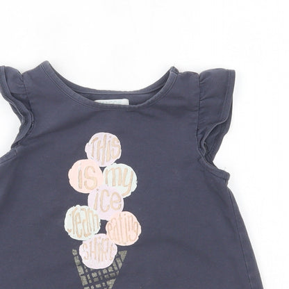 Close-up detail of Maggie & Zoe girls’ blue basic blouse, size 3-4, years