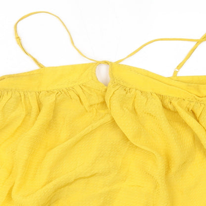 Womens UK Size 6 H&M Yellow Basic Blouse