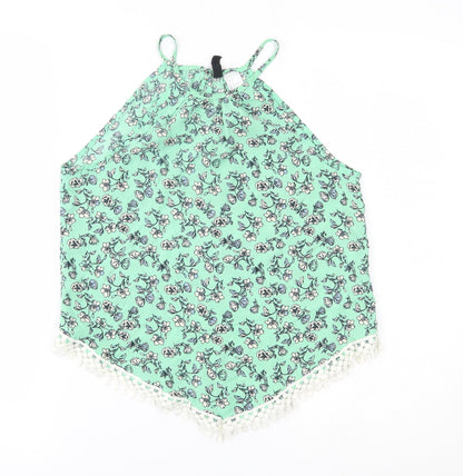 Womens UK Size 6 H&M Green Camisole Blouse