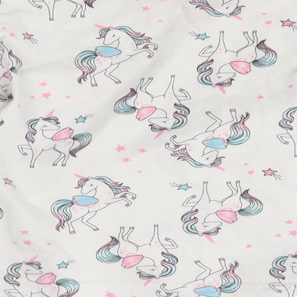 Matalan Girls White    Pyjama Top Size 3-4 Years  - unicorn