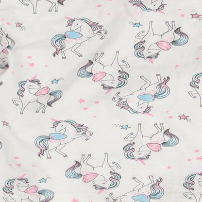 Matalan Girls White    Pyjama Top Size 3-4 Years  - unicorn