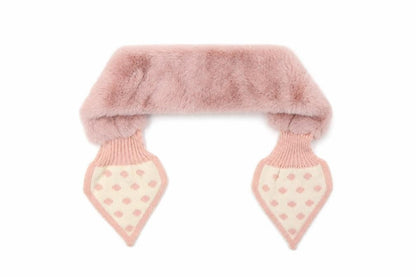 Front view of Zelly girls’ pink polka dot scarf scarves & wraps size regular