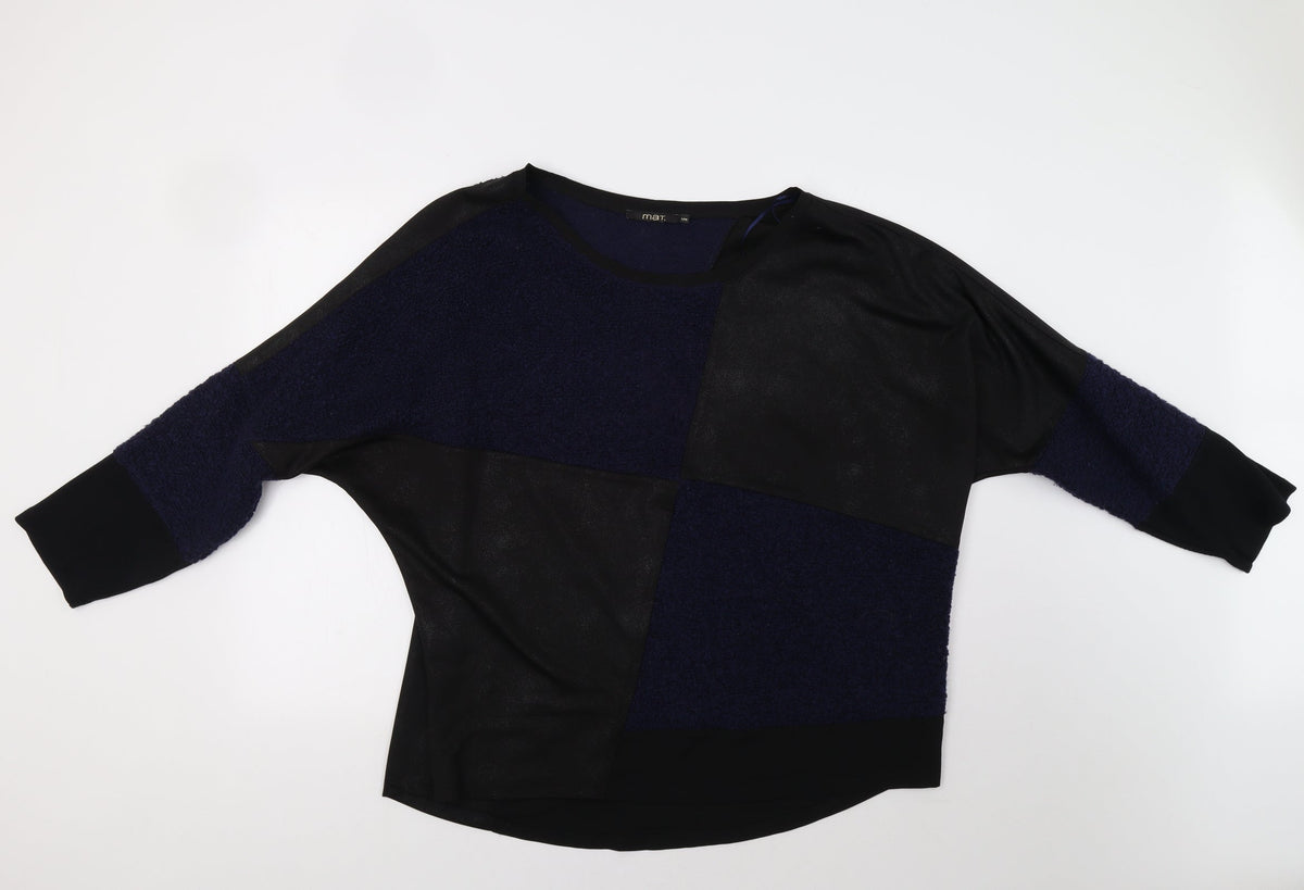 Additional front view of Mat women’s blue geometric jumper, size M