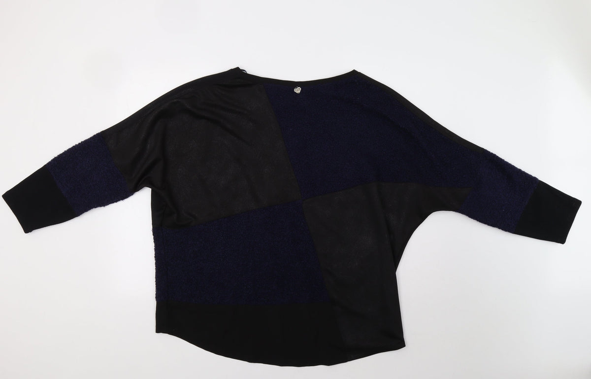 Back view of Mat women’s blue geometric jumper, size M