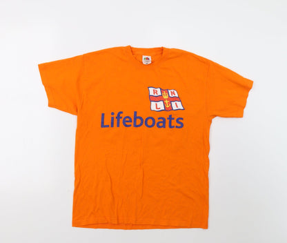 Womens UK Size M Fruit of the Loom Orange Basic T-Shirt