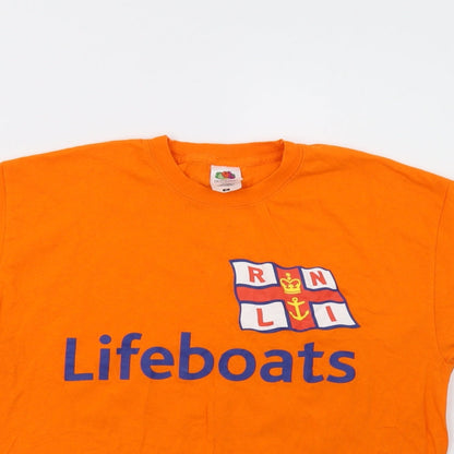 Womens UK Size M Fruit of the Loom Orange Basic T-Shirt