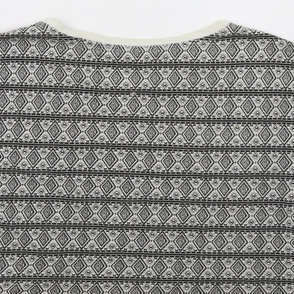 New Look Girls Black Geometric  Cropped Polo Size 12-13 Years
