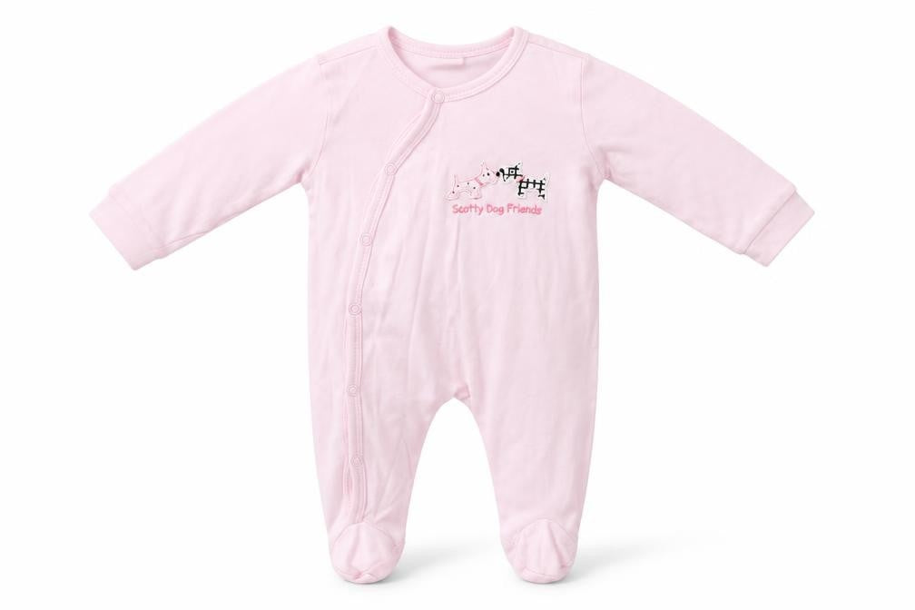 Front view of Baby Bonito Baby Pink Babygrow One-Piece, size 3-6, Months