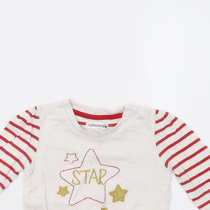 Ladybird Baby White Striped  Basic Blouse Size 12-18 Months