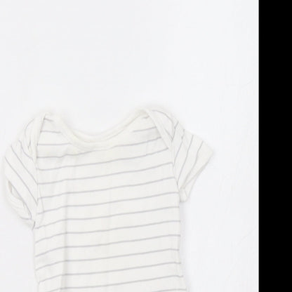 George Baby White Striped  Romper One-Piece Size 0-3 Months