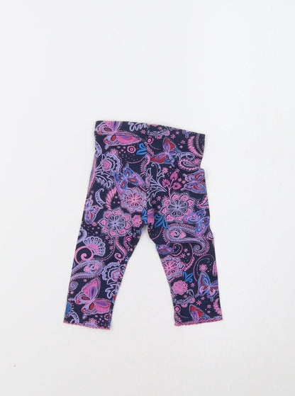 Monsoon Baby Purple Paisley  Jogger Leggings Size 0-3 Months