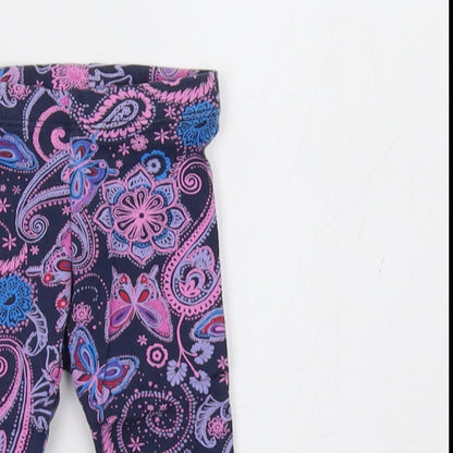 Monsoon Baby Purple Paisley  Jogger Leggings Size 0-3 Months