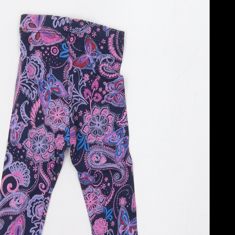 Monsoon Baby Purple Paisley  Jogger Leggings Size 0-3 Months