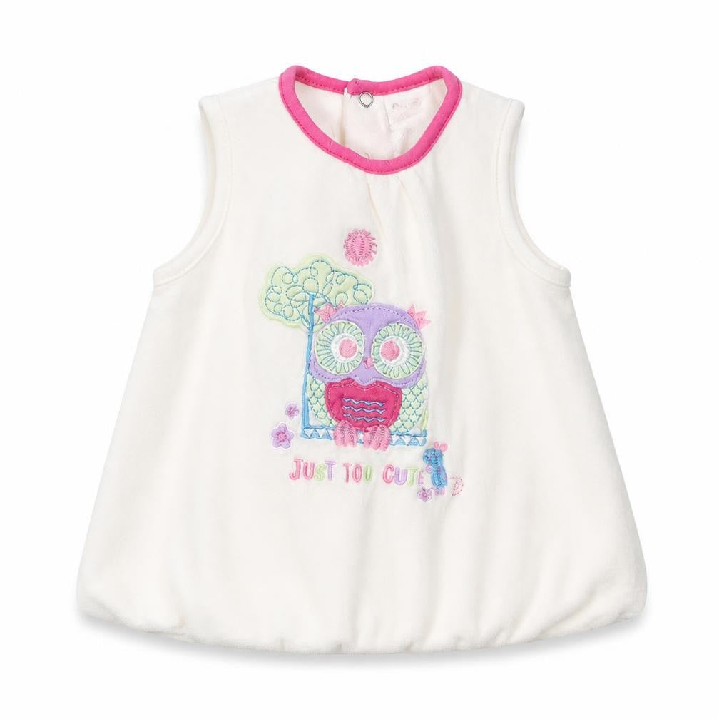 Front view of Cutey Couture Baby White Tunic Blouse, size 3-6, Months