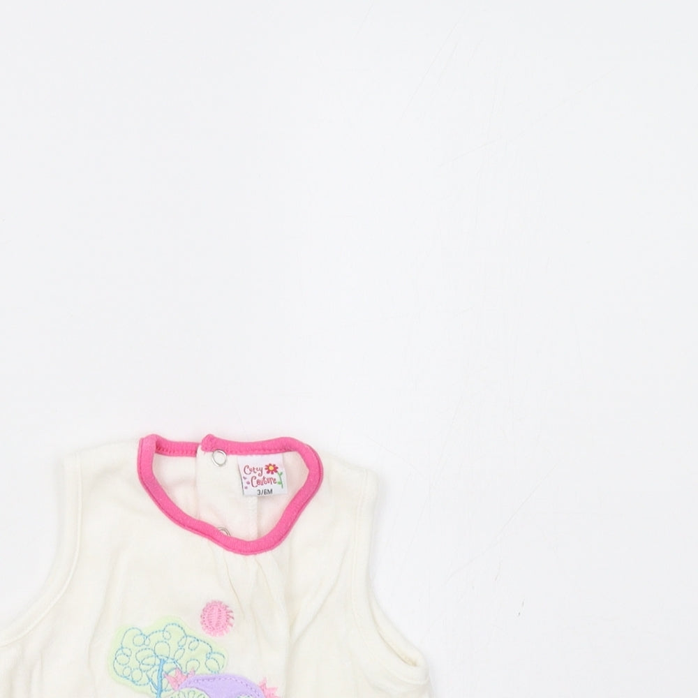 Cutey Couture Baby White   Tunic Blouse Size 3-6 Months