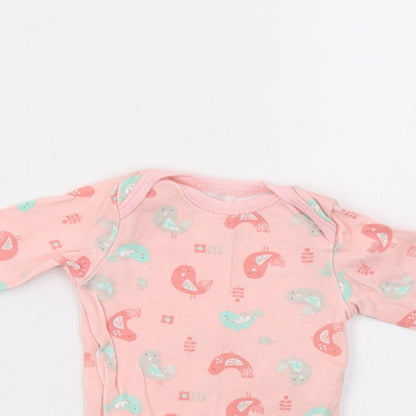 F&F Baby Pink Camouflage  Romper One-Piece Size 0-3 Months  - Bird Print