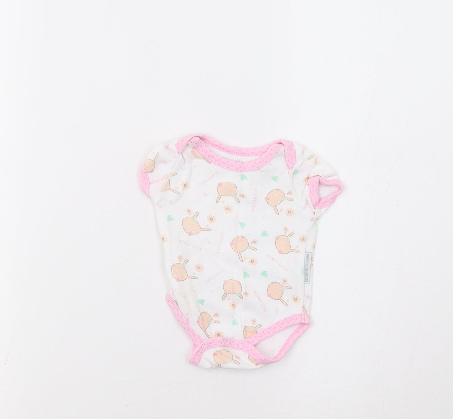 Nursery Rhyme Baby White   Romper One-Piece Size 0-3 Months  - Bunnies