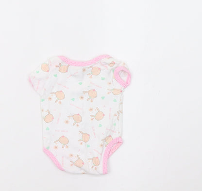 Nursery Rhyme Baby White   Romper One-Piece Size 0-3 Months  - Bunnies