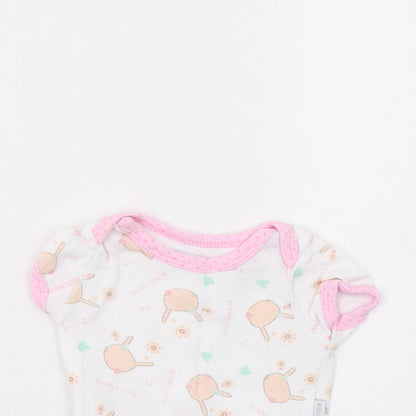 Nursery Rhyme Baby White   Romper One-Piece Size 0-3 Months  - Bunnies