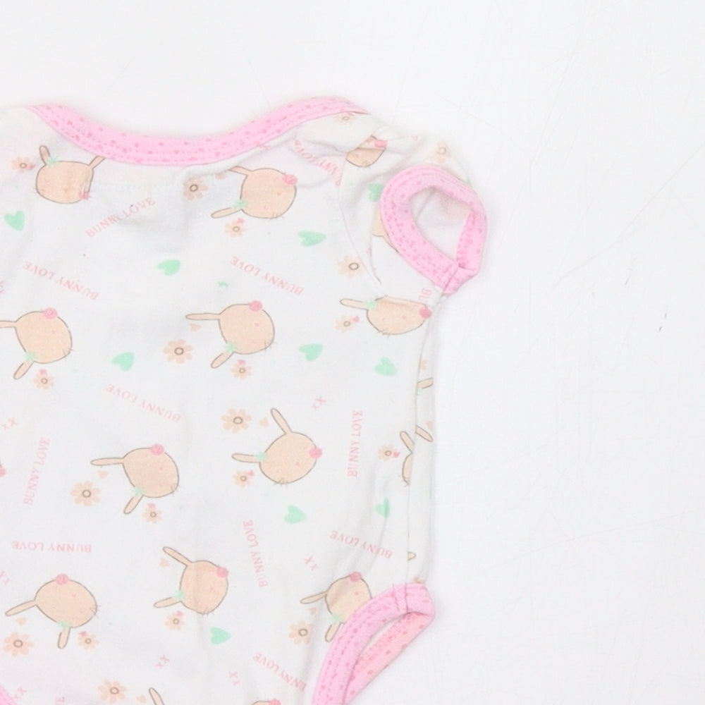 Nursery Rhyme Baby White   Romper One-Piece Size 0-3 Months  - Bunnies