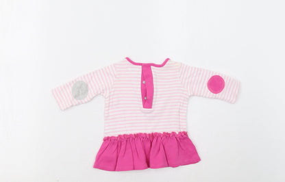 mamas & papas Baby Pink Striped  Tunic Blouse Size 0-3 Months