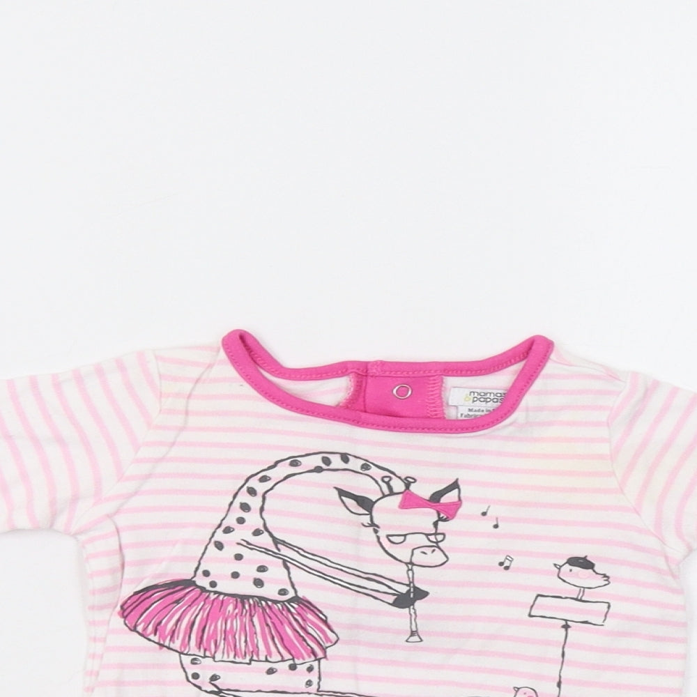 mamas & papas Baby Pink Striped  Tunic Blouse Size 0-3 Months