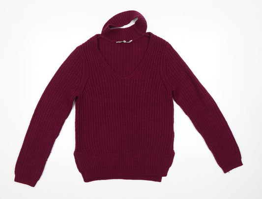 Womens UK Size 8 Red Herring Purple Pullover Jumper