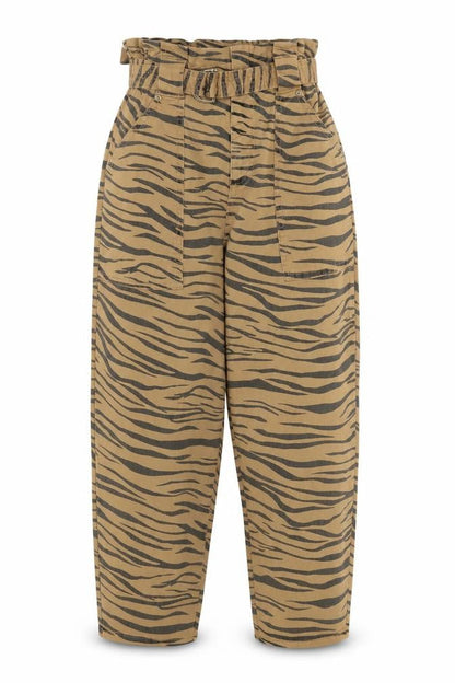 Front view of River Island women’s brown mom jeans, size UK 8, 22-inch leg